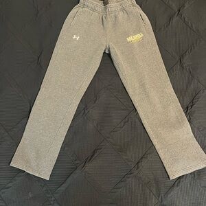 Under Armour Men Gray Joggers with Yellow Logo